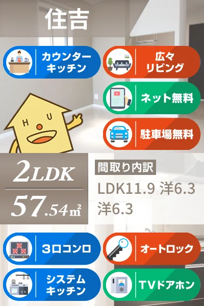 ベレオクレーヴ住吉 303のお部屋の特徴