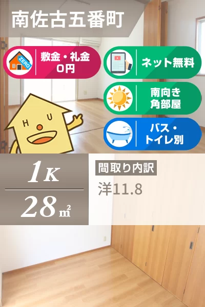 南佐古五番町 マンション 1K 207のお部屋の特徴