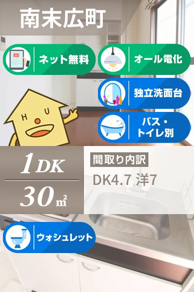 南末広町 アパート 1DK 203のお部屋の特徴