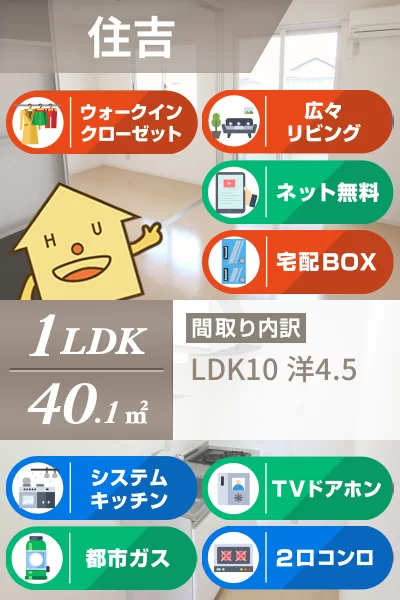 レセンテ住吉 101のお部屋の特徴