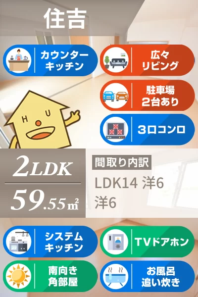 住吉 アパート 2LDK 103のお部屋の特徴