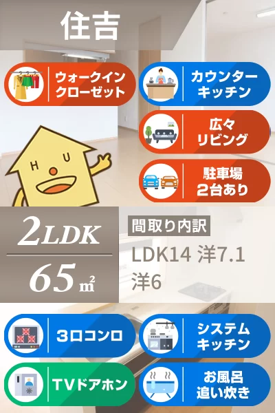 住吉 アパート 2LDK 202のお部屋の特徴
