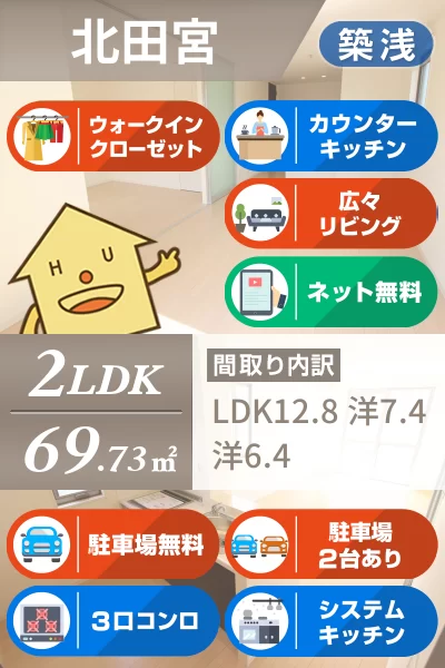 フォレナ北田宮 203のお部屋の特徴