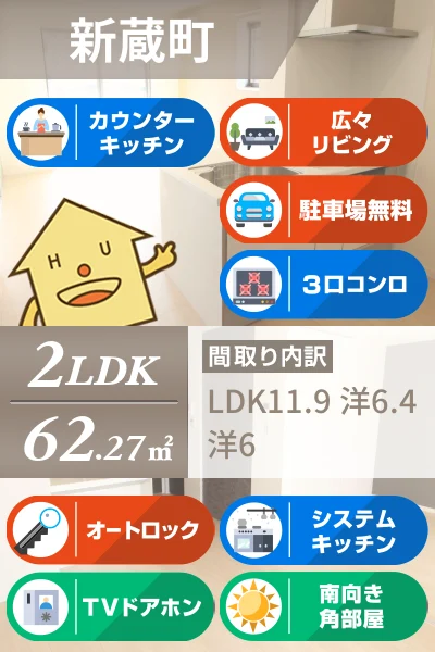 ベレオ新蔵 201のお部屋の特徴
