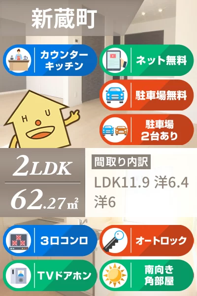 ベレオ新蔵 202のお部屋の特徴