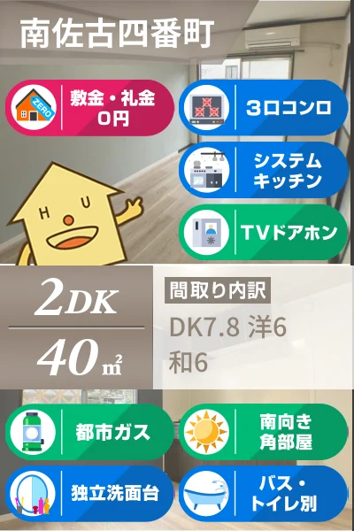 南佐古四番町 アパート 2DK 102のお部屋の特徴