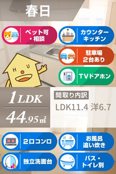 ペットピア春日 102のお部屋の特徴