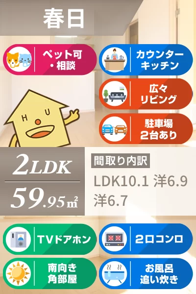 ペットピア春日 201のお部屋の特徴