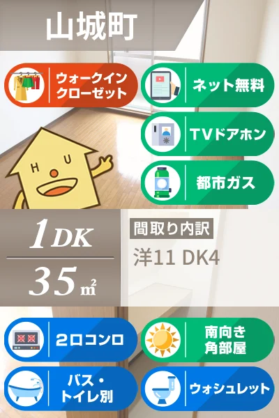 山城町 マンション 1DK 304のお部屋の特徴