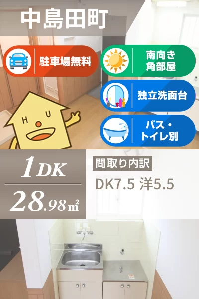 中島田町 アパート 1DK 201のお部屋の特徴