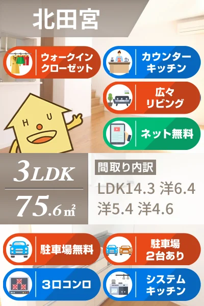 クラヴィエ北田宮B 105のお部屋の特徴