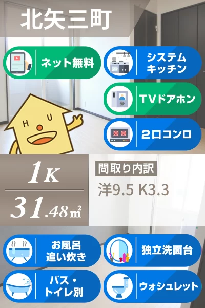 カネウロコ北矢三 107のお部屋の特徴