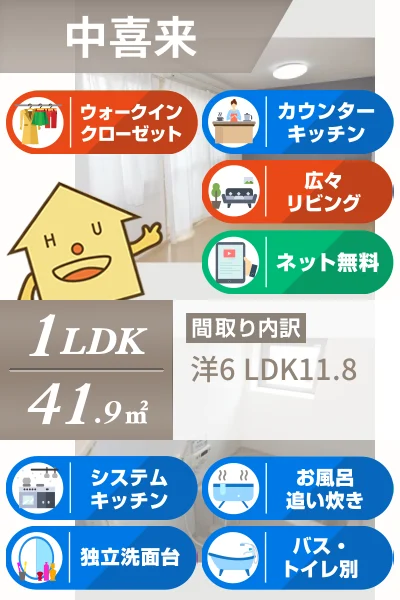 ルピナ B棟 B105のお部屋の特徴