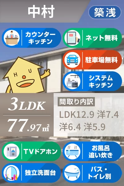 リラフォート北島 202のお部屋の特徴