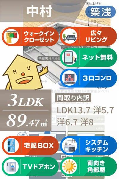 シャーメゾン北島 305のお部屋の特徴
