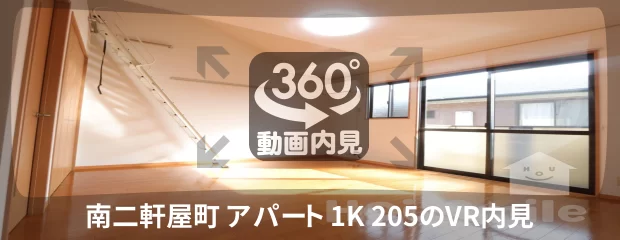南二軒屋町 アパート 1K 205の360動画